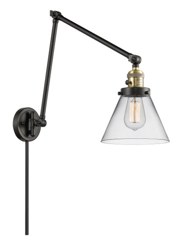 Cone 1 Light Swing Arm With Switch In Black Antique Brass (238-Bab-G42)