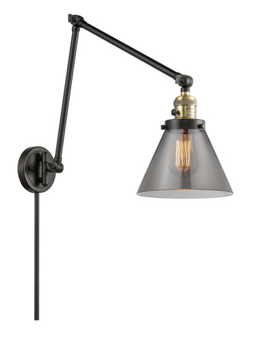 Cone 1 Light Swing Arm With Switch In Black Antique Brass (238-Bab-G43)