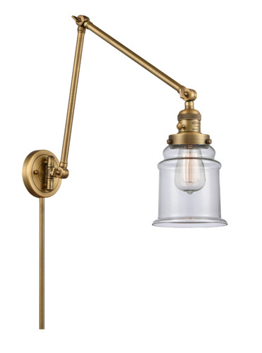 Canton 1 Light Swing Arm With Switch In Brushed Brass (238-Bb-G182)