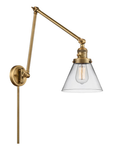Cone 1 Light Swing Arm With Switch In Brushed Brass (238-Bb-G42)