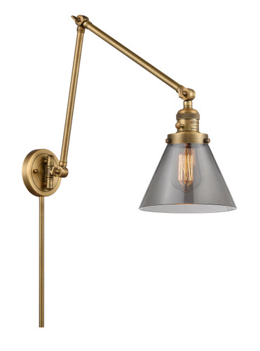 Cone 1 Light Swing Arm With Switch In Brushed Brass (238-Bb-G43)