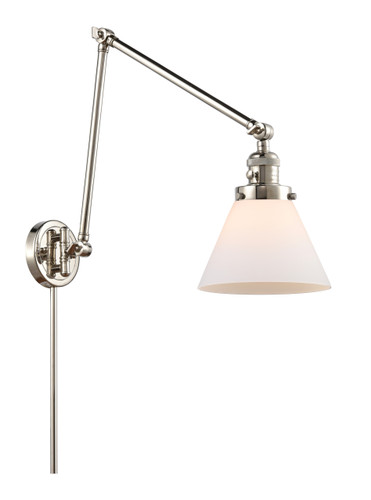 Cone 1 Light Swing Arm With Switch In Polished Nickel (238-Pn-G41)