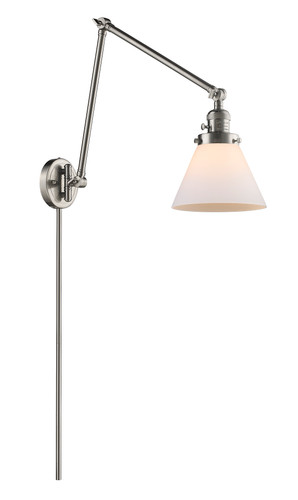 Cone 1 Light Swing Arm With Switch In Brushed Satin Nickel (238-Sn-G41)
