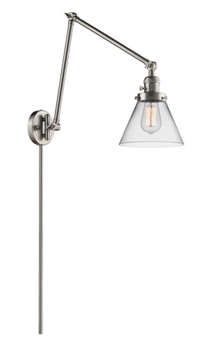 Cone 1 Light Swing Arm With Switch In Brushed Satin Nickel (238-Sn-G42)