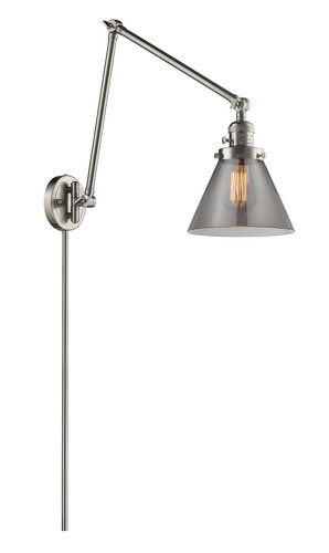 Cone 1 Light Swing Arm With Switch In Brushed Satin Nickel (238-Sn-G43)