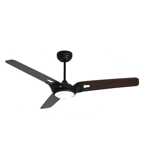 Hoffen 52" Black Outdoor Smart Ceiling Fan, LED Light Kit (VS523A-L12-B5-1)