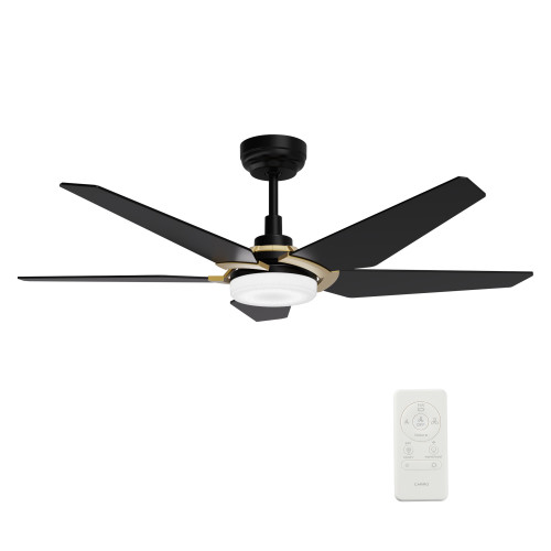 Woodrow 56" Black Outdoor Smart Ceiling Fan, Light Kit (VS565B-L22-B2-1G)