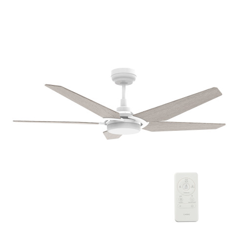 Woodrow 52" White Outdoor Smart Ceiling Fan, Light Kit (VS525B-L22-W6-1)