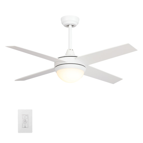 Neva 52" Silver Indoor Smart Ceiling Fan, Light Kit (VWGS-524C-L11-W1-1)