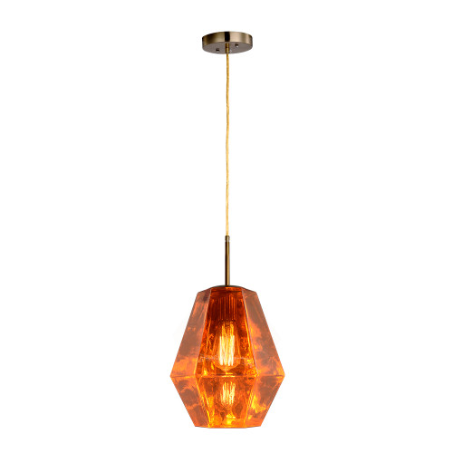 Stier 1 Light Pendant In Brass With Sparkling Bronze Glass (VP-G2730011A3)