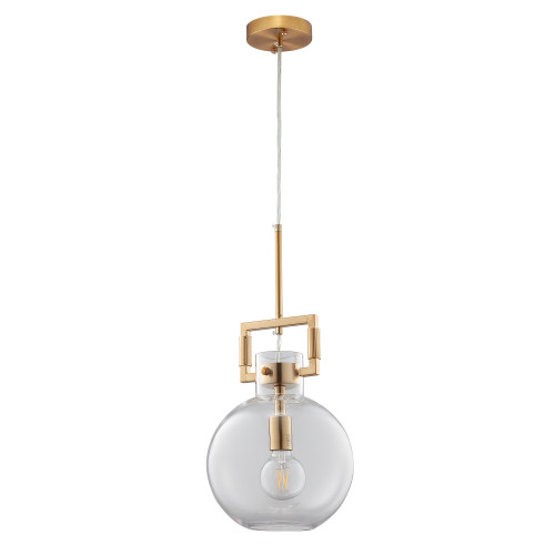 Tula Sphere 1 Light Pendant In Brass With Clear Glass (VP-G1012011A1)