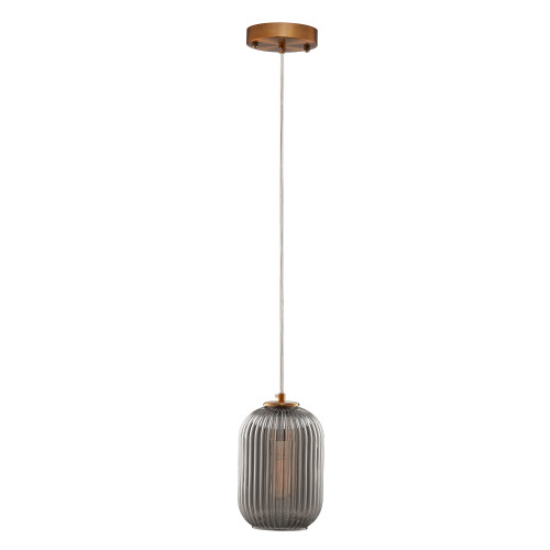 Circulus Little 1 Light Pendant In Brass With Chrome Gray Glass (VP-G0608011A2)