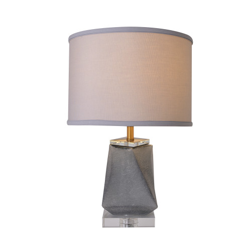 Kala Little 1 Light Table Lamp, Smoke Grey, Grey Fabric Shade (VAT-G24011A1)