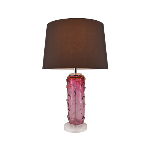 Jacinto 1 Light Table Lamp, Pink, White Fabric Shade (VAT-G27021A1)