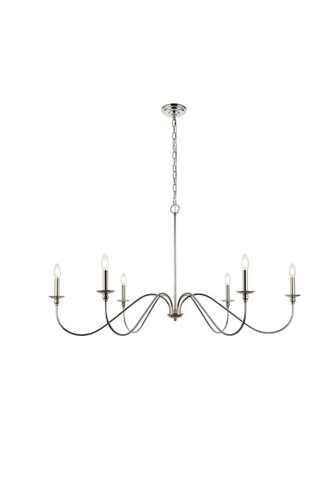 Rohan 6 Light Polished Nickel Chandelier (LD5056D48PN)