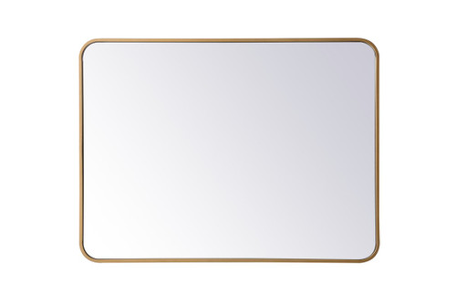 Evermore Soft Corner Brass Rectangular Mirror (MR802736BR)