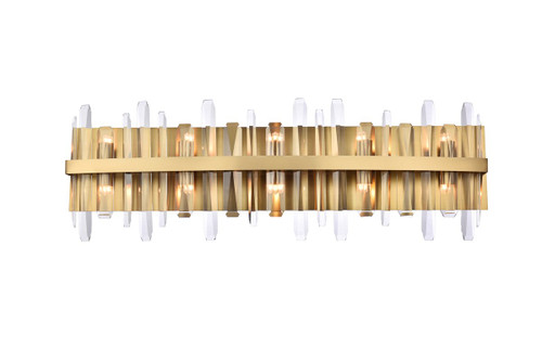 Serena 10 Light Satin Gold Bath Sconce With Crystal (2200W36SG)