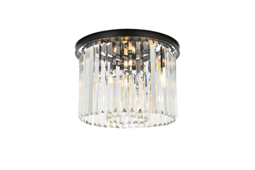 Sydney 6 Light Matte Black Flush Mount Clear Royal Cut Crystal (1238F20MB/RC)