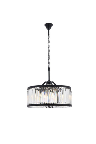 Chelsea 8 Light Matte Black Chandelier Clear Royal Cut Crystal (1233D28MB/RC)