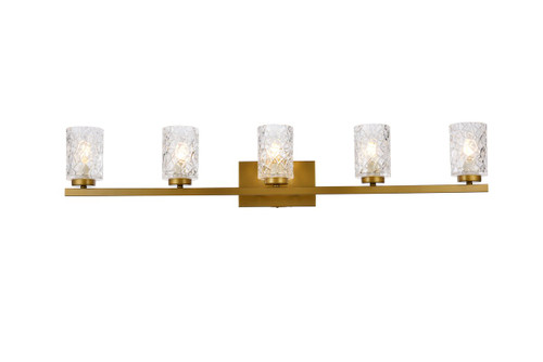 Cassie 5 Lights Bath Sconce In Brass With Clear Shade (LD7029W41BR)