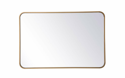 Evermore Soft Corner Brass Rectangular Mirror (MR802436BR)