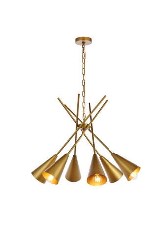 Cade 6 Light Brass Pendant (LD651D32BR)