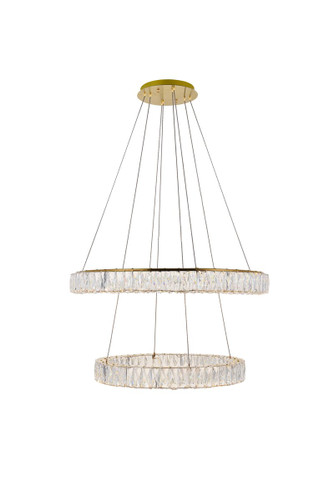 Monroe Integrated LED Gold Chandelier With Clear Crystal (3503G32G)