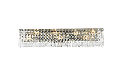 Maxime 7 Light Chrome Wall Sconce With Clear Crystal (V2032W30C/RC)