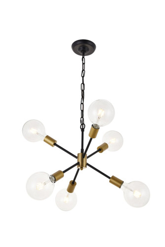 Nolan 6 Light Matte Black Pendant (LD5033D16BRB)