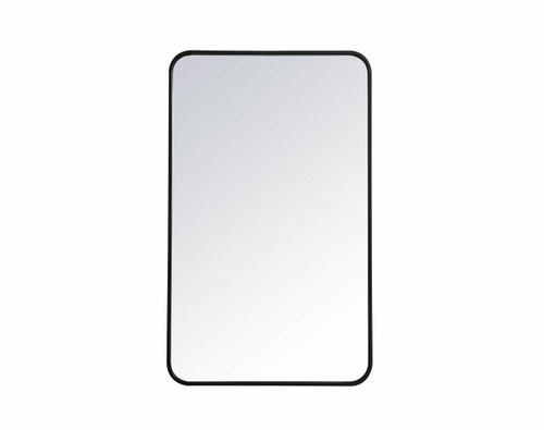 Evermore Soft Corner Black Rectangular Mirror (MR802236BK)