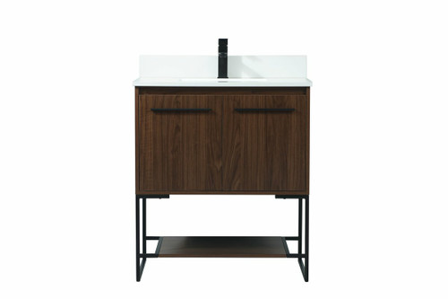 Sloane 30" Single Walnut Bathroom Vanity With Backsplash (VF42530MWT-BS)