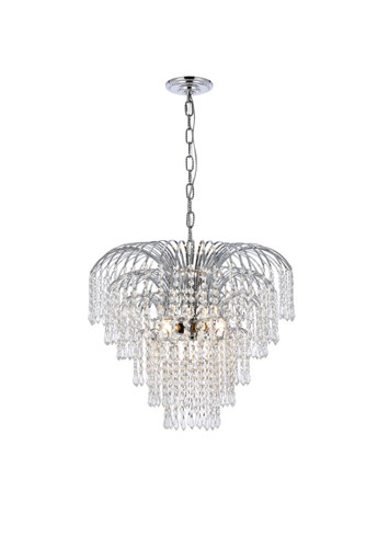 Falls 6 Light Chrome Chandelier With Clear Crystal (V6801D25C/RC)