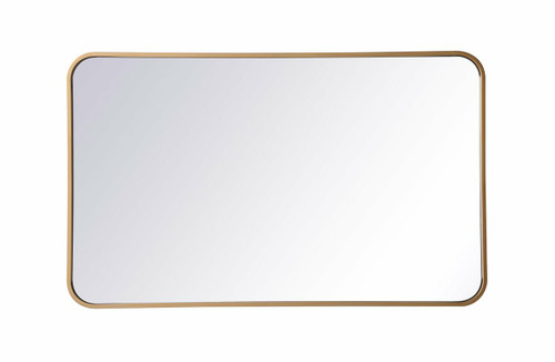 Evermore Soft Corner Brass Rectangular Mirror (MR802236BR)