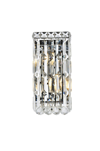 Maxime 2 Light Chrome Wall Sconce With Clear Crystal (V2032W6C/RC)