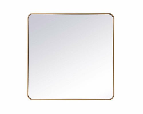 Evermore Soft Corner Brass Square Mirror (MR803636BR)