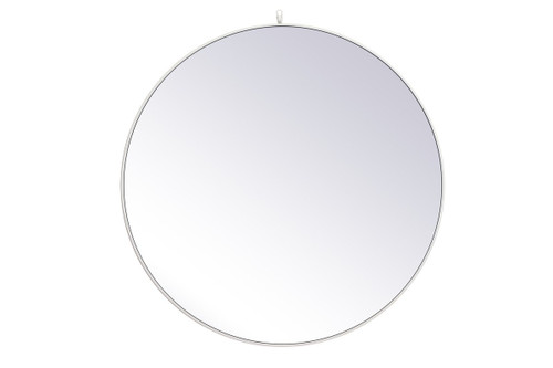 Monet White Round Mirror With Decorative Hook (MR4745WH)