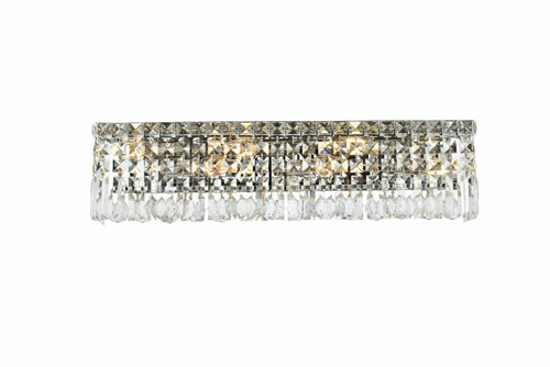 Maxime 6 Light Chrome Wall Sconce With Clear Crystal (V2032W26C/RC)