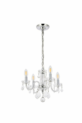 Rococo 4 Light Chrome Pendant With Clear Crystal (V7804D15C/RC)