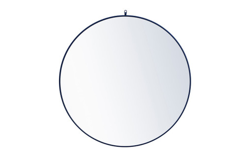 Rowan Blue Round Mirror With Decorative Hook (MR4067BL)