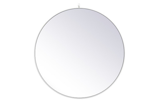 Monet White Round Mirror With Decorative Hook (MR4739WH)