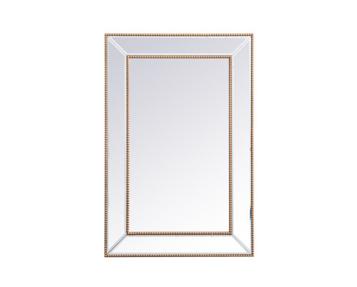 Iris Beaded Antique Gold Rectangular Mirror (MR32436G)