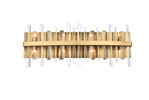 Serena 8 Light Satin Gold Bath Sconce With Crystal (2200W30SG)