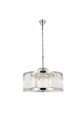 Chelsea 8 Light Polished Nickel Chandelier With Clear Crystal (1233D28PN/RC)