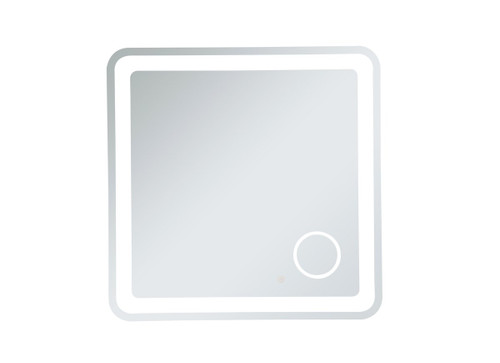 Lux LED Glossy White Square Mirror With Magnifier (MRE53636)
