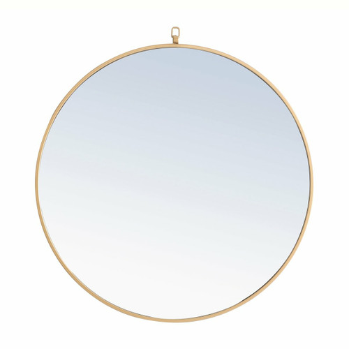 Rowan Brass Round Mirror With Decorative Hook (MR4058BR)