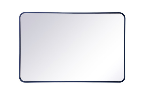 Evermore Soft Corner Blue Rectangular Mirror (MR802842BL)