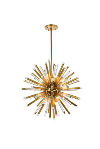 Maxwell 21 Light Burnished Brass Chandelier With Clear Crystal (1141G36BB)