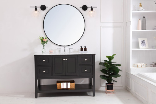 Gene 1 Light Black Right Bath Sconce With Clear Glass (LD2300BK)