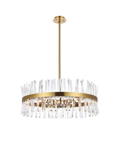 Serephina 16 Light Satin Gold Chandelier With Clear Crystal (6200D32SG)