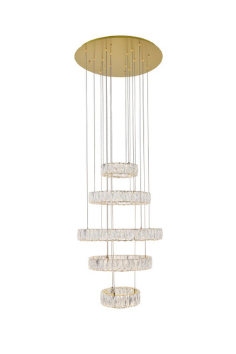 Monroe Integrated Led Chip Light Gold Chandelier Clear Royal Cut Crystal (3503G5LG)
